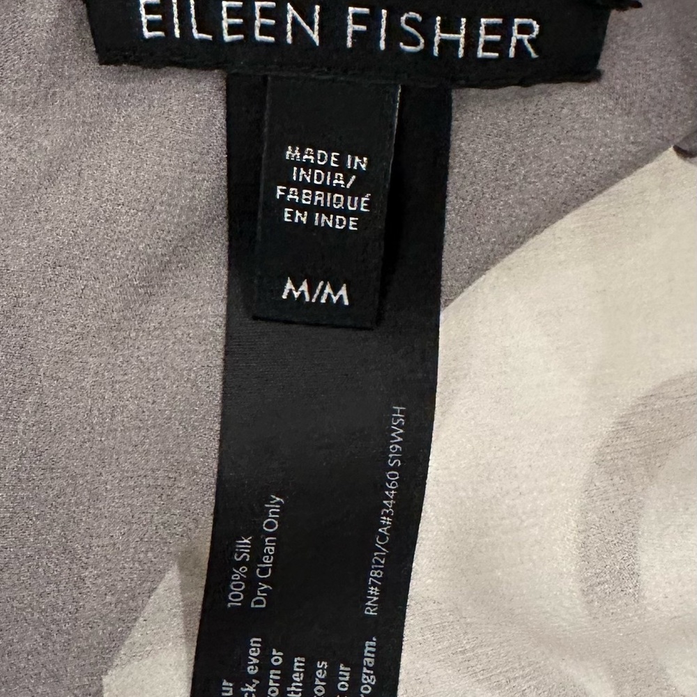 Eileen Fisher Sheer Gray Tunic Blouse - Picture 6 of 9